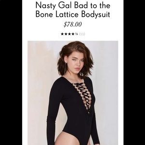 Nasty Gal Corset Ring Deep V Body Suit *NEVER WORN